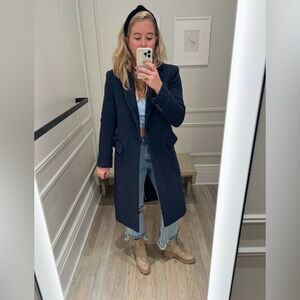 Club Monaco long coat, navy and black, lightly worn